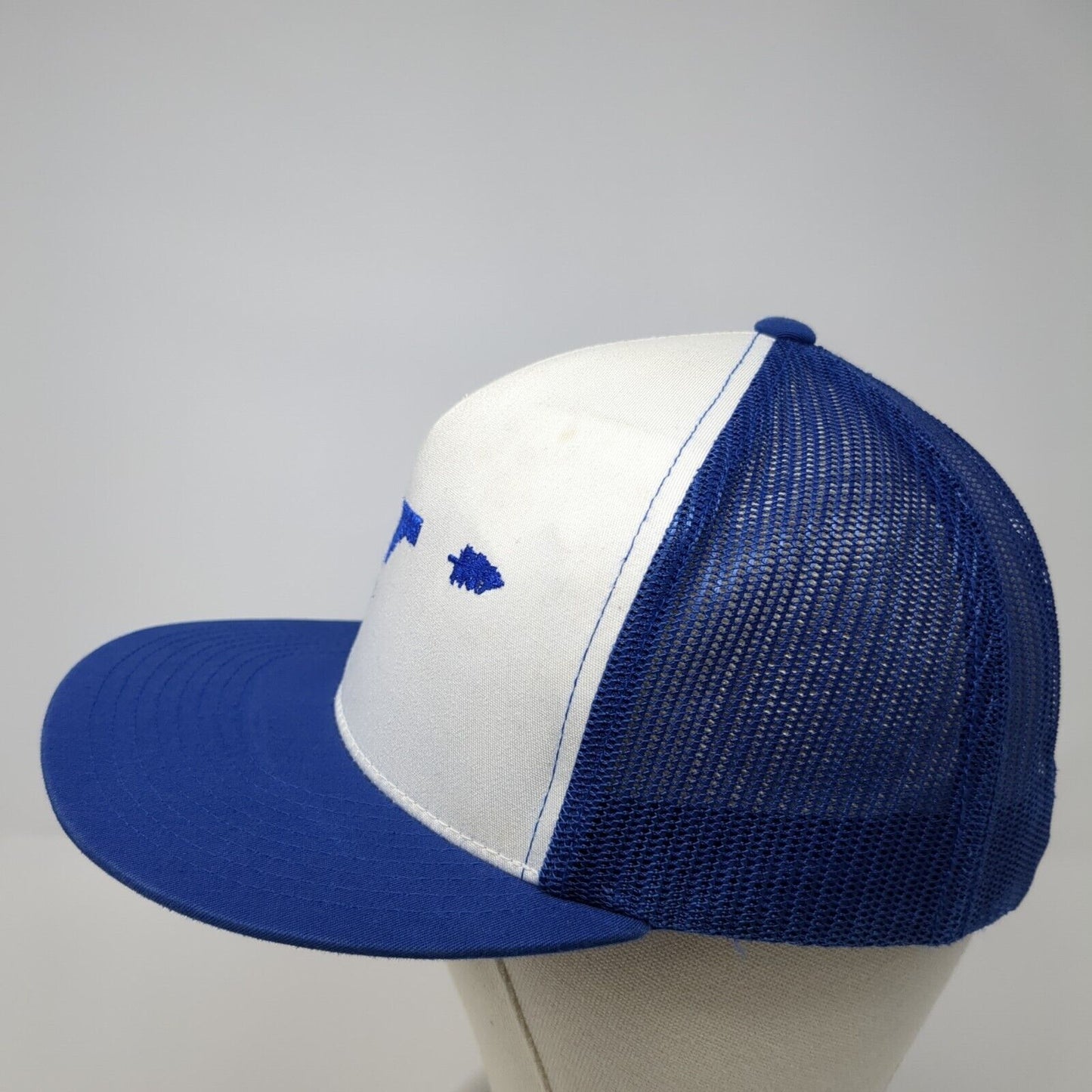 Idaho Tree-Gun Snapback Trucker Hat Blue One Size Flat Bill Yupoong