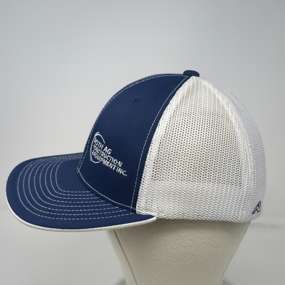 Pacific Headwear Blue Baseball Cap 7 3/8 Hat Roth Ag Construction Equipment Mesh