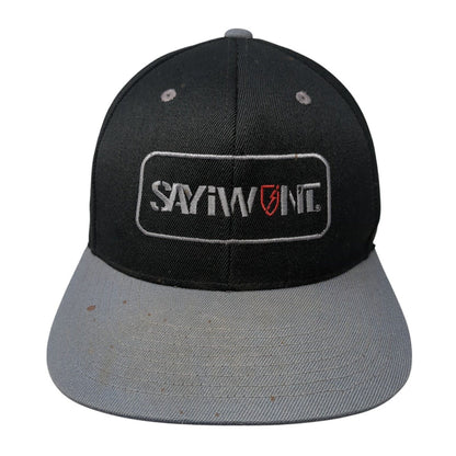 Say I Won't Snapback Hat Black One Size Embroidered Colorblock Yupoong