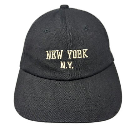 X.Y.F Baseball Cap Black One Size New York N.Y. Embroidered Cotton Slideback Hat