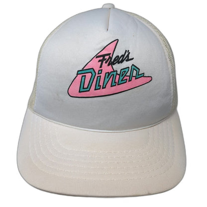 THAT HAT Fred's Diner Trucker Hat White OS Snapback Mesh Foam Front Graphic