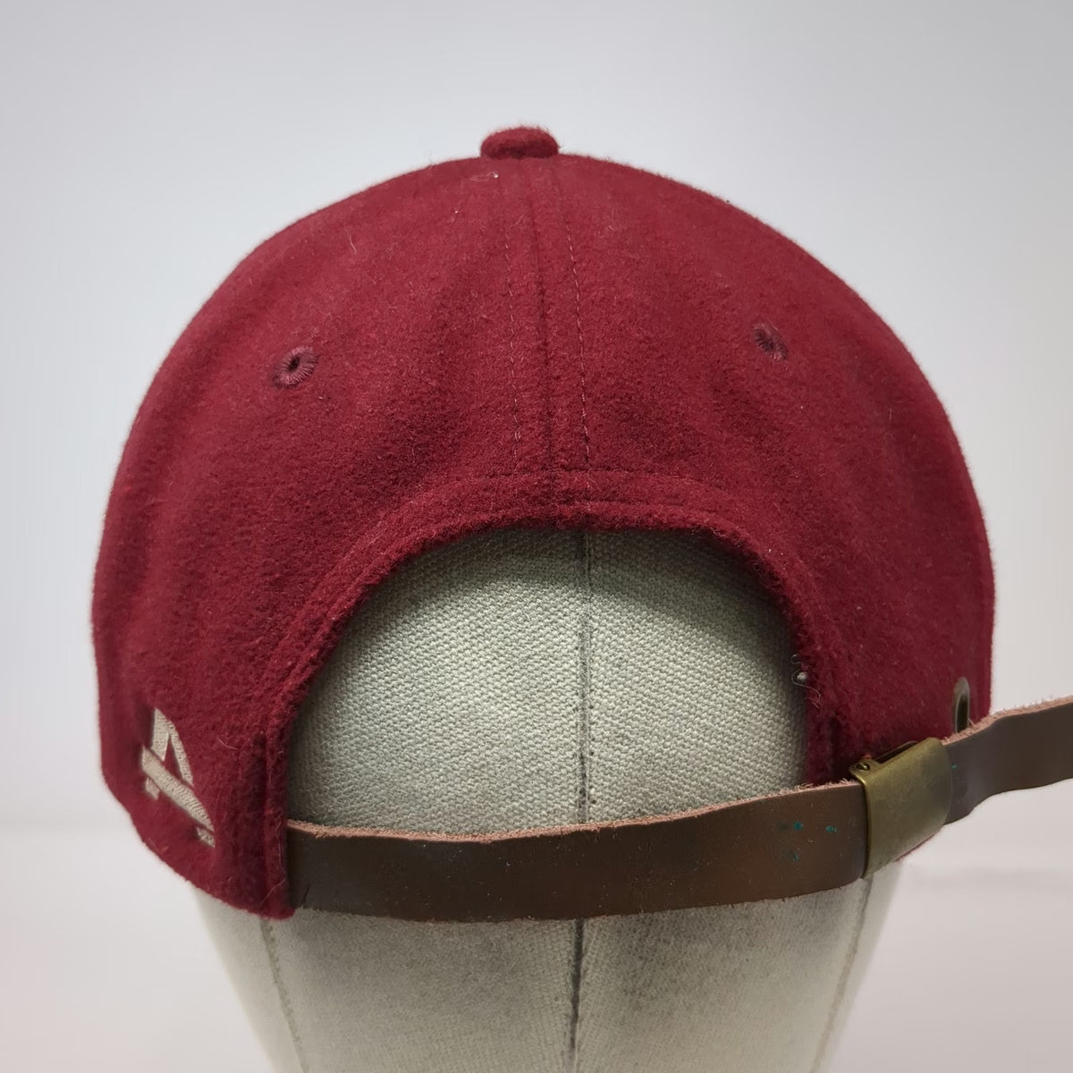 Portland Gear Baseball Cap Red One Size Leather Slideback Wool Blend Hat