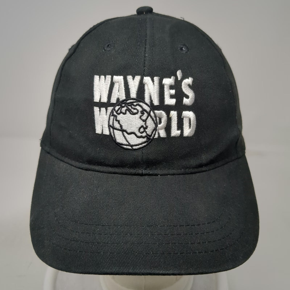 Quake City Caps Snapback Black One Size Waynes World Embroidered Cotton Hat