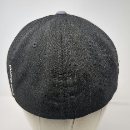 Volcom Baseball Cap Gray Black XL Flexfit Stone Logo Embroidered Hat Structured
