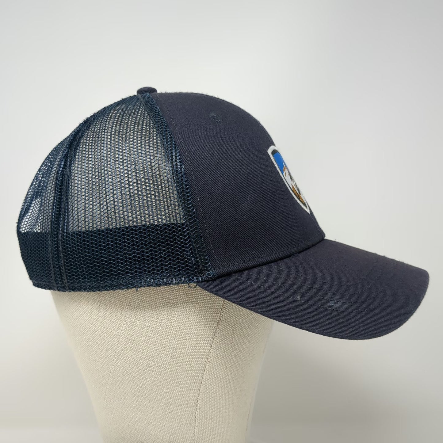 KÜHL Trucker Hat Blue One Size Mesh Back Mountain Patch Adjustable Snapback