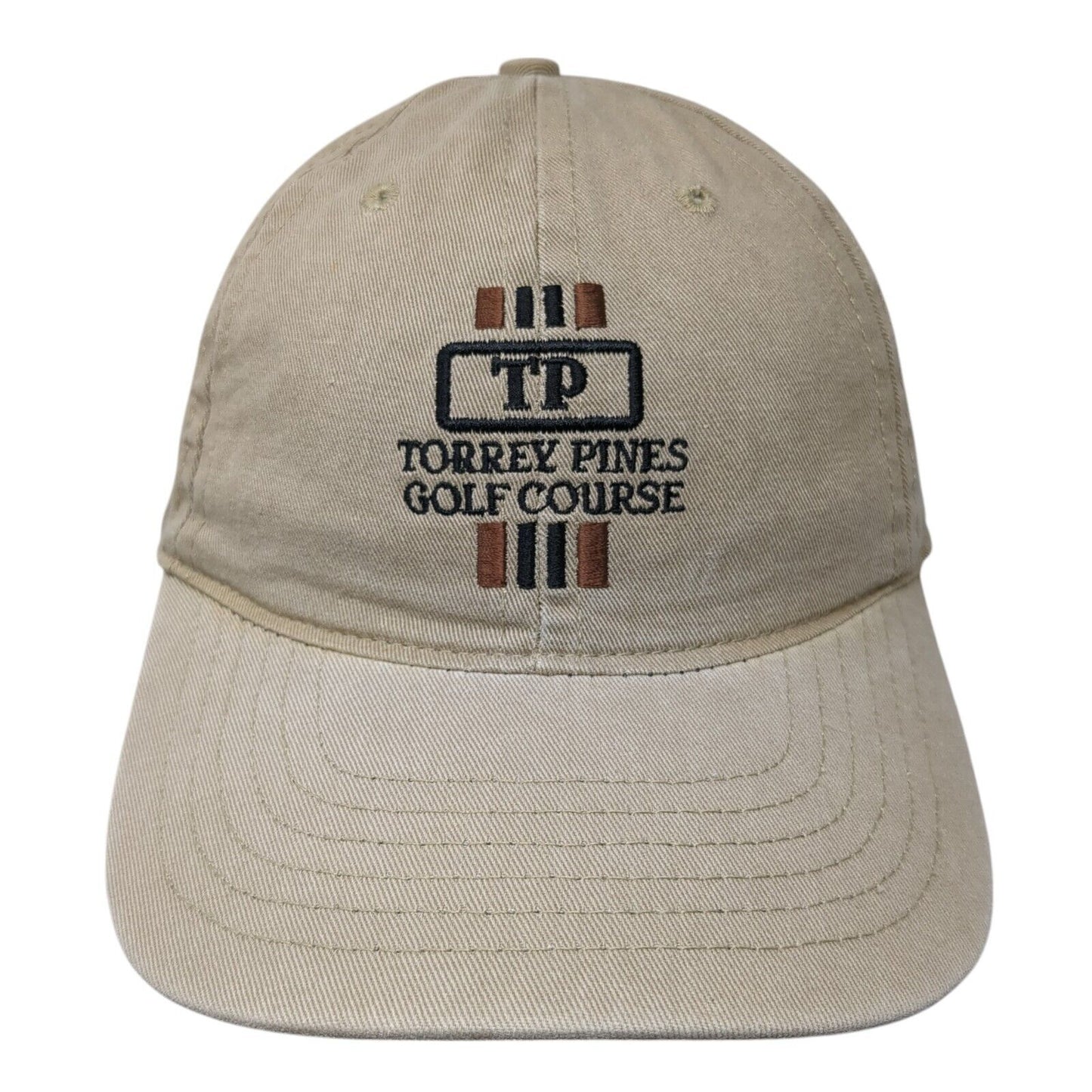 TP Torrey Pines Golf Course Slideback Hat Tan One Size Adjustable