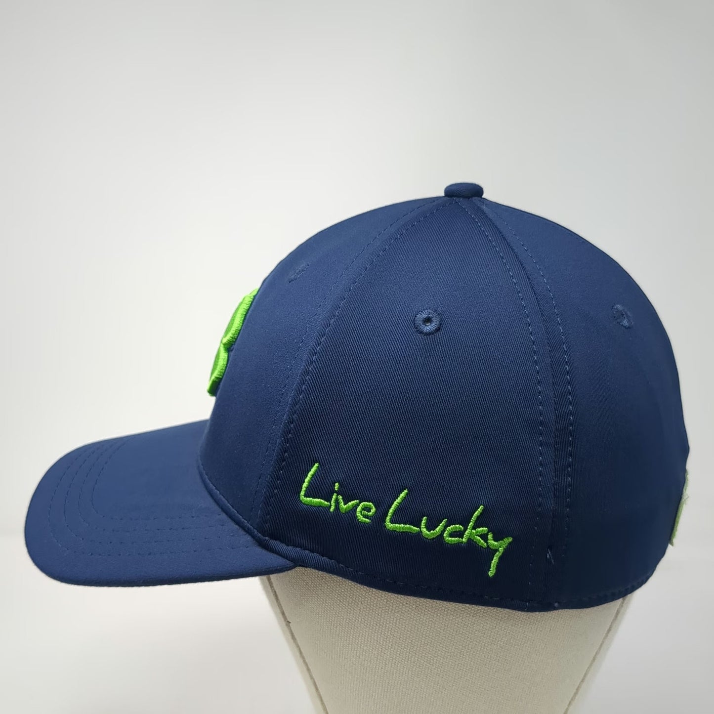 Black Clover Baseball Cap Blue M Suncadia Live Lucky Clover Green Stretch Hat