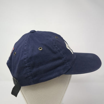 USA American Flag Slideback Hat Blue One Size Adjustable Leather Strap
