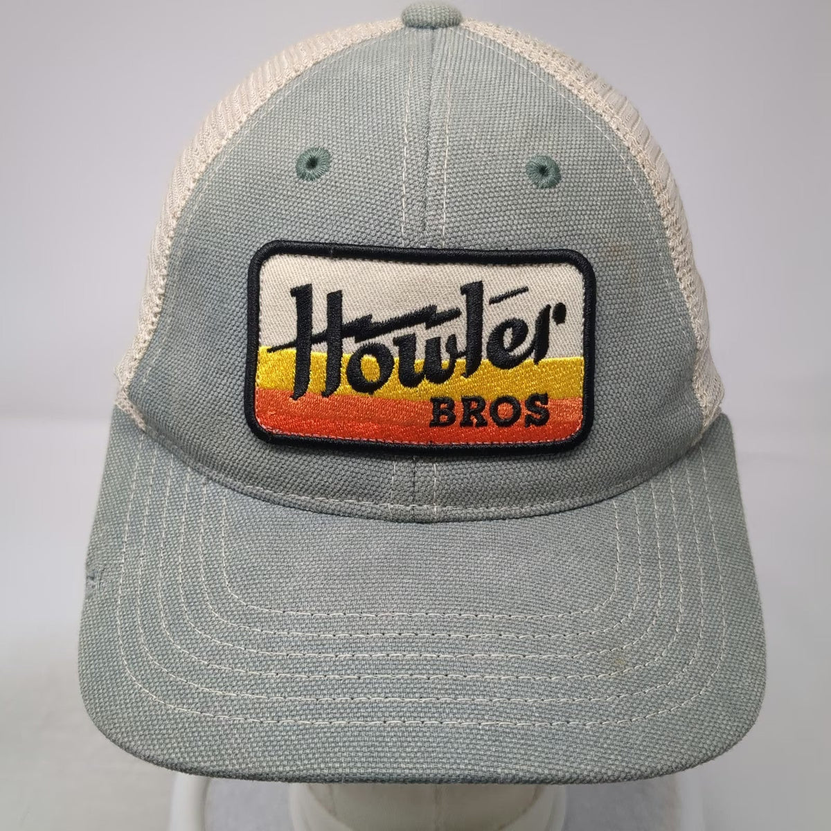 Howler Bros Baseball Cap Green Beige One Size Mesh Strapback Patch Graphic Hat
