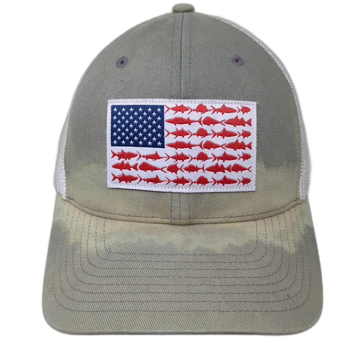 Columbia PFG Gray XL Baseball Cap Fish American Mesh Stretch Fit Hat Outdoor