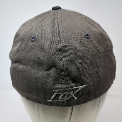 Fox Racing Baseball Cap Gray M Fitted Flexfit Embroidered Head Logo Athletic Hat