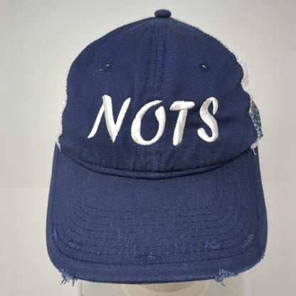 NOTS Strapback Hat Blue One Size Adjustable Distressed Mesh Back Outdoor Cap