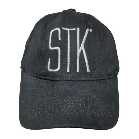 STK Men's Slideback Hat Black Embroidered Logo Global Promo Vent Holes