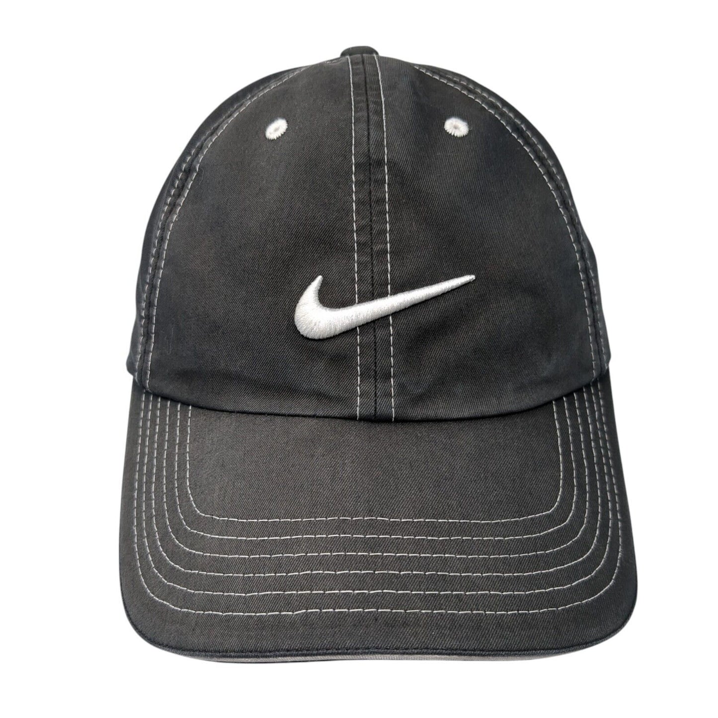 Nike Golf Swoosh Strapback Hat Gray One Size Adjustable Embroidered