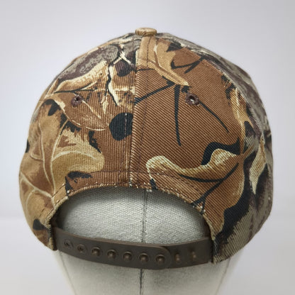 Cabela's 5 Panel Brown Advantage Camo Hat Vintage Made in USA Snapback Hunting