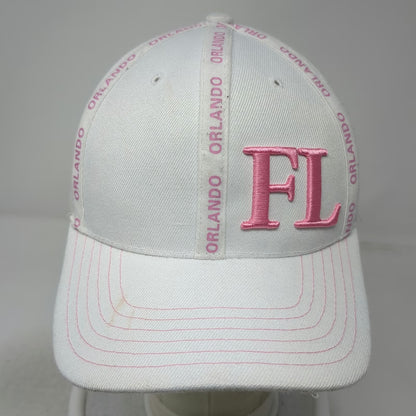 Classic Orlando FL Baseball Cap White One Size Pink Embroidery Strapback Hat