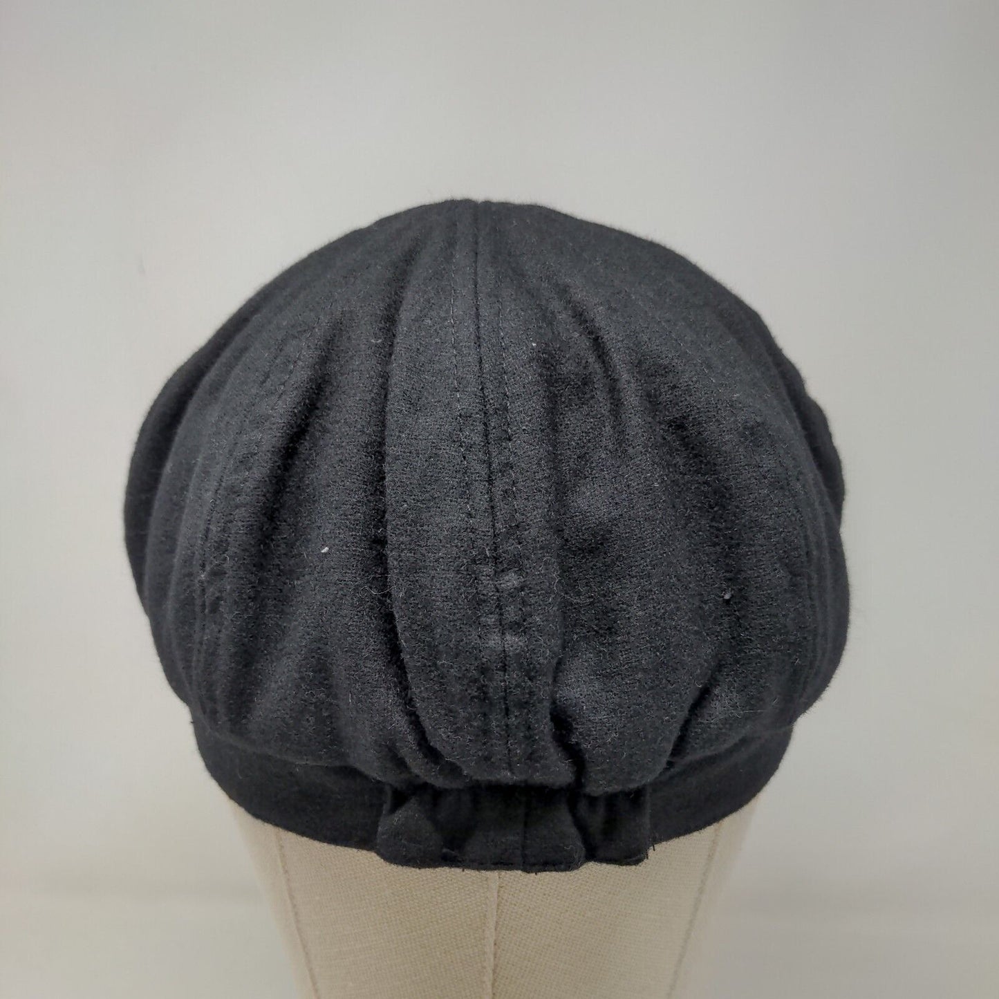 Trixie Women's Cadet Cap Black Polyester Wool Blend Flower Accent