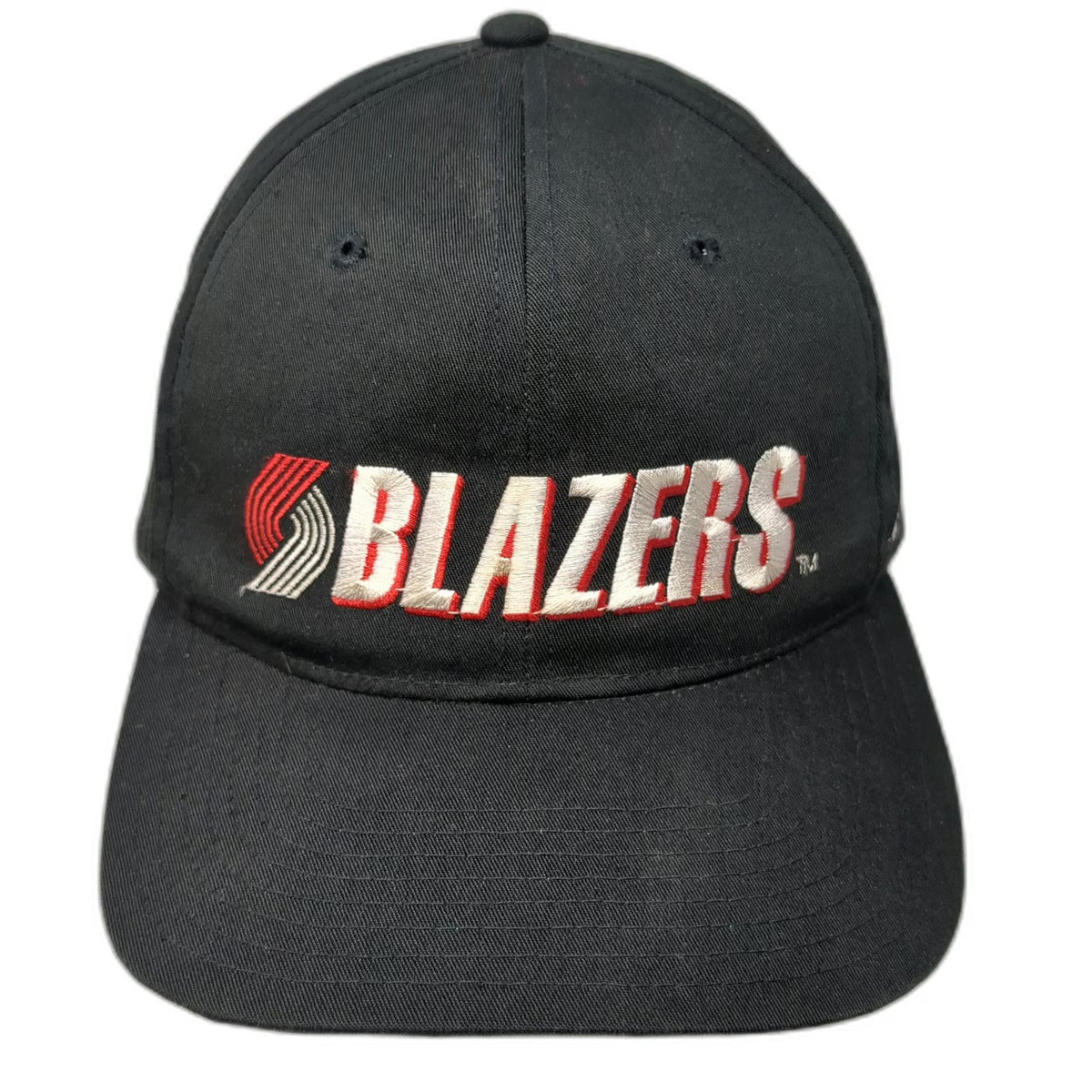 Portland Trail Blazers NBA Black One Size Snapback Hat Big Back Logo Green Brim