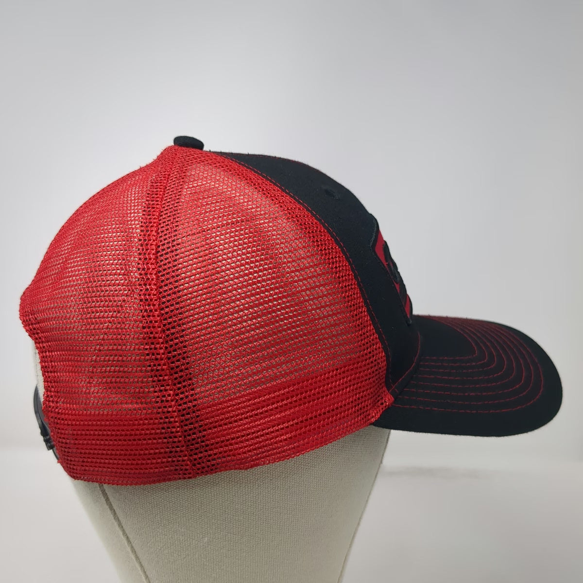 Bamko Trucker Hat Black Red One Size Costco Wholesale Mesh Snapback Patch