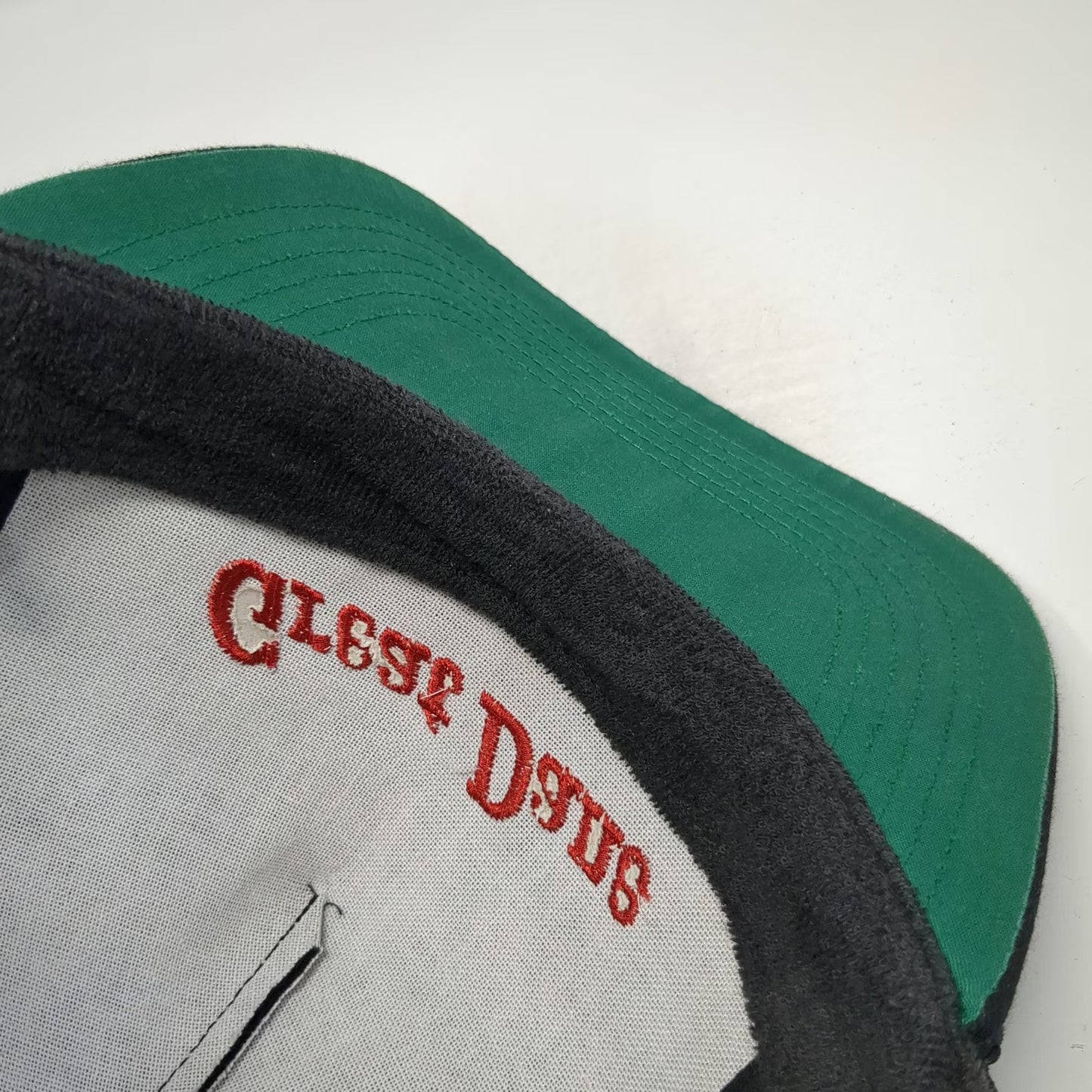 Gramling Trucker Hat Black One Size Great Dane Rope Mesh Snapback Green Brim