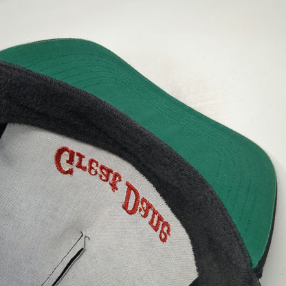 Gramling Trucker Hat Black One Size Great Dane Rope Mesh Snapback Green Brim