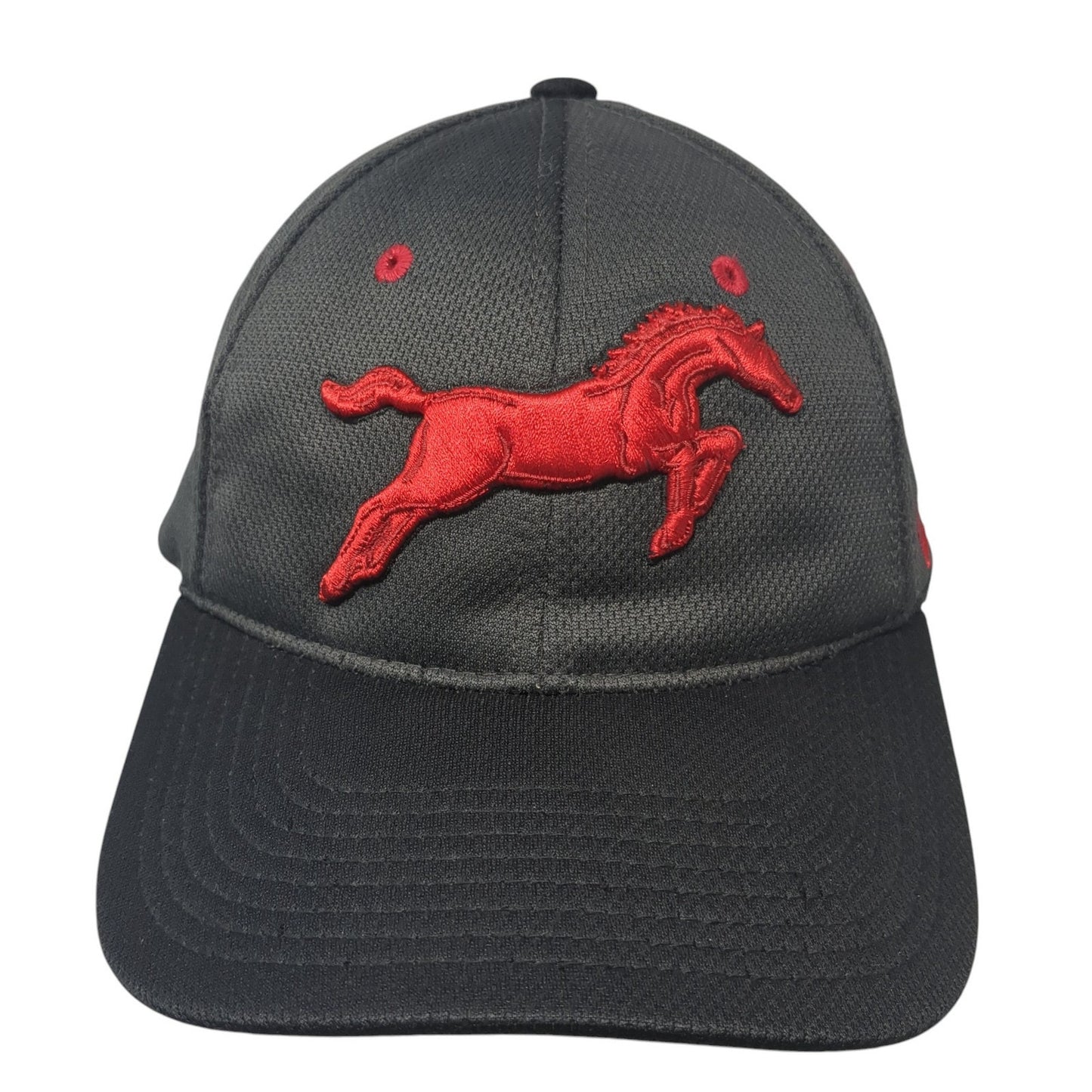 STJOMO Mustang Fitted Hat Gray XL Embroidered Logo Zephyr 6 Panel