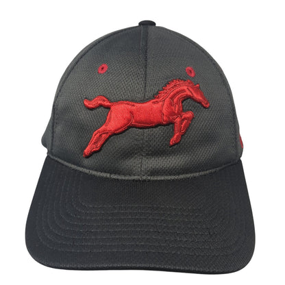 STJOMO Mustang Fitted Hat Gray XL Embroidered Logo Zephyr 6 Panel