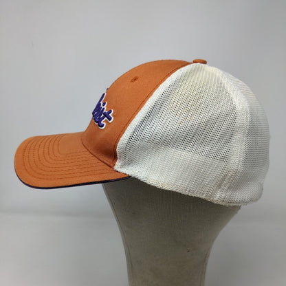 Titleist Men's Fitted Mesh Back Hat Orange White Size L/XL Embroidered Golf Logo