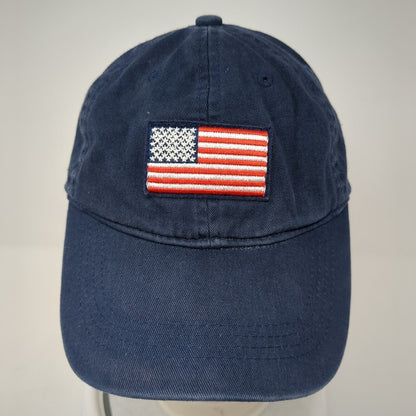 USA Flag Slideback Hat Blue One Size Adjustable Embroidered Patriotic Old Navy