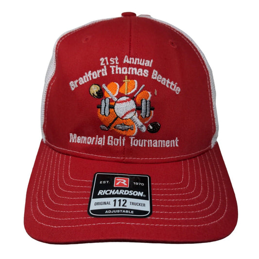 21st Annual Bradford Thomas Beattle Memorial Golf Tournament Trucker Hat Red OS