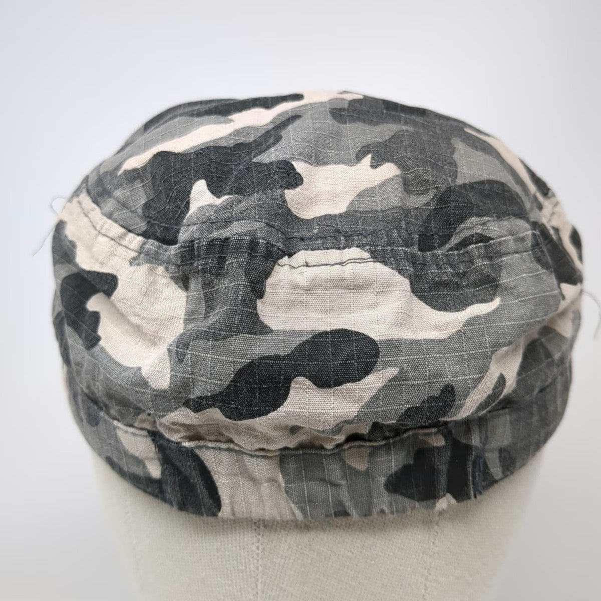 D&Y Army Cap Gray Camo One Size Cotton Military Style Elastic Hat Eyelets Metal