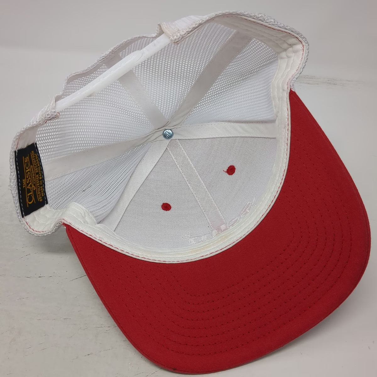 Yupoong Trucker Hat Red One Size Mesh Back Snapback Embroidered Sam Logo Cap