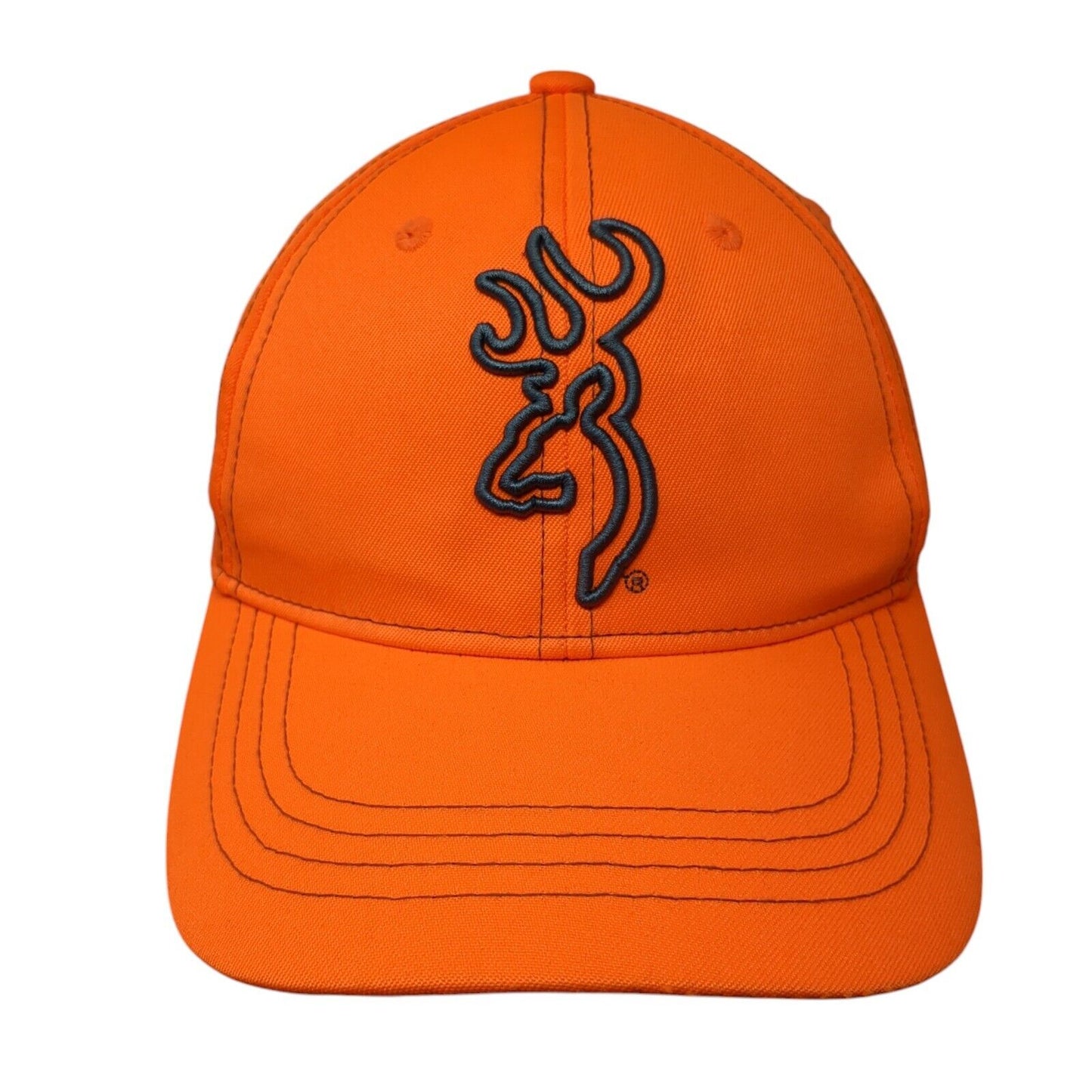 Browning Strapback Hat Orange One Size Adjustable Embroidered 6 Panel Polyester