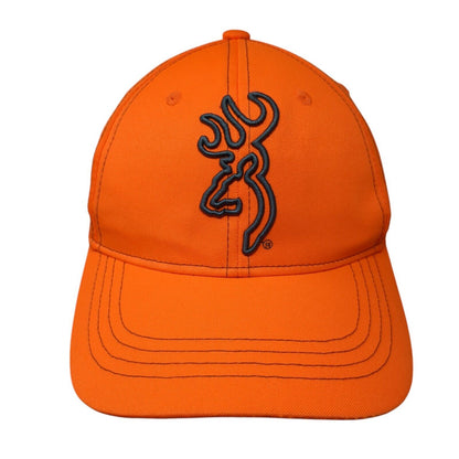 Browning Strapback Hat Orange One Size Adjustable Embroidered 6 Panel Polyester