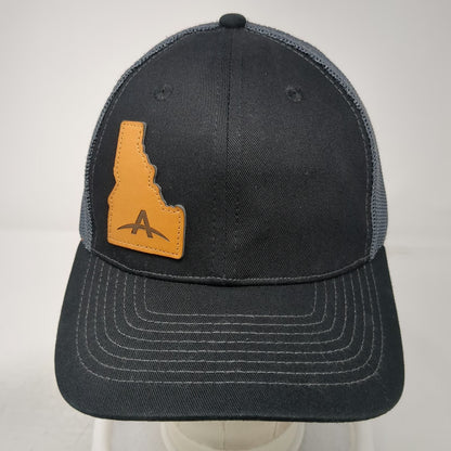 Atlas Idaho State Patch Trucker Hat Black One Size Mesh Back Snapback Gray