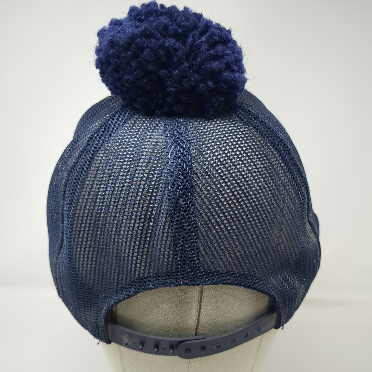 Blue White Trucker Hat Mesh Back Pom Pom Snapback Foam Front Cap Vintage