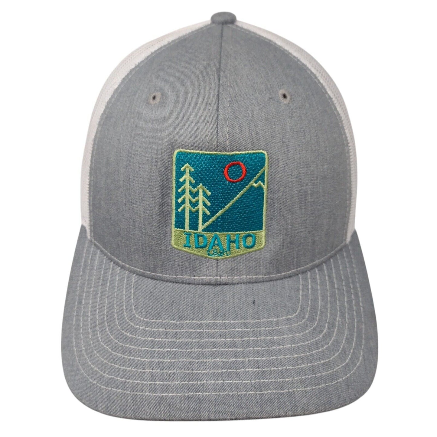 Idaho Snapback 112 Trucker Hat Gray OSFA Adjustable Mesh Back Richardson