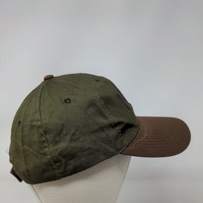 NRA Strapback Hat Green Brown Adjustable 58 CM Embroidered Logo 2nd Amendment
