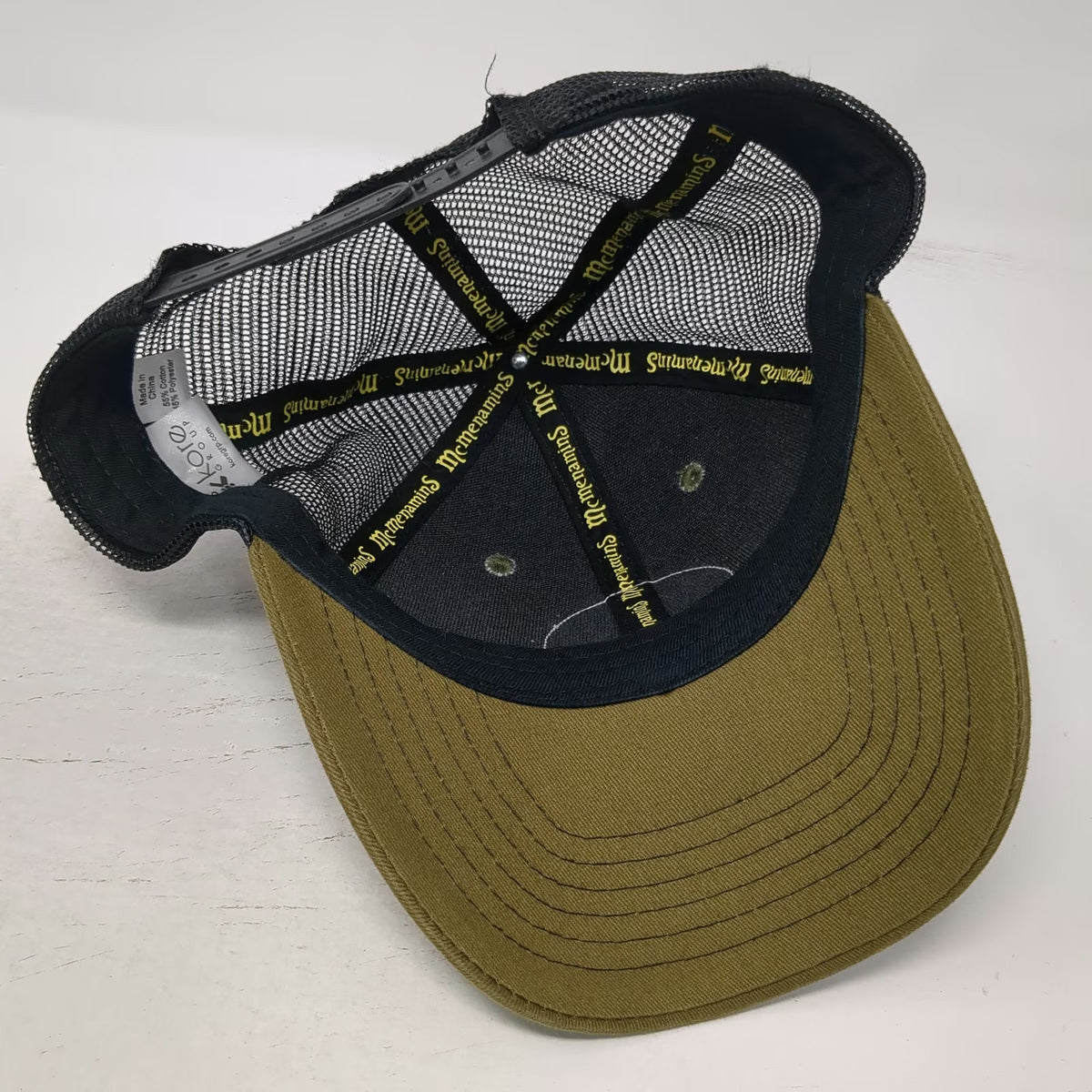 McMenamins Terminator Stout Trucker Hat Green One Size Mesh Snapback Beer Logo