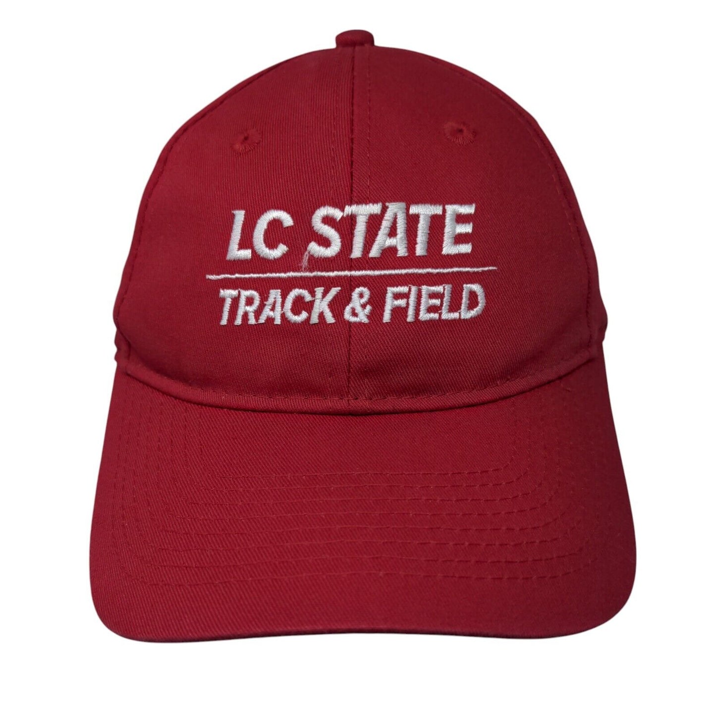 LC State Track & Field Strapback Hat Red OSFA 6 Panel Port & Company