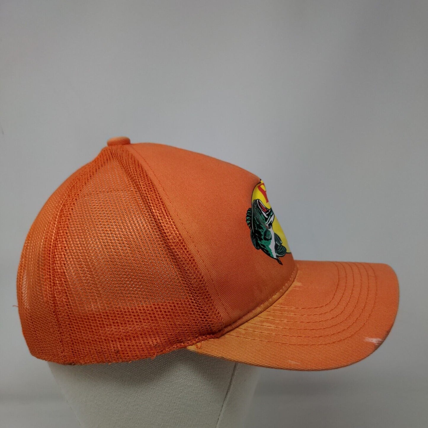 Bass Pro Shops Snapback Mesh Back Trucker Hat Orange OSFM Gone Fishing