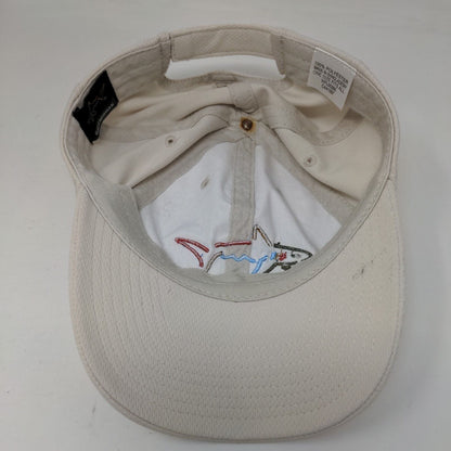 Greg Norman Shark Strapback Hat Tan OSFA Embroidered Adjustable