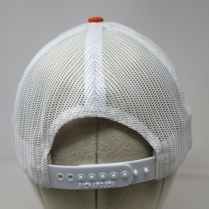 Richardson Trucker Hat Orange White One Size Goodwood Barbecue Company Mesh