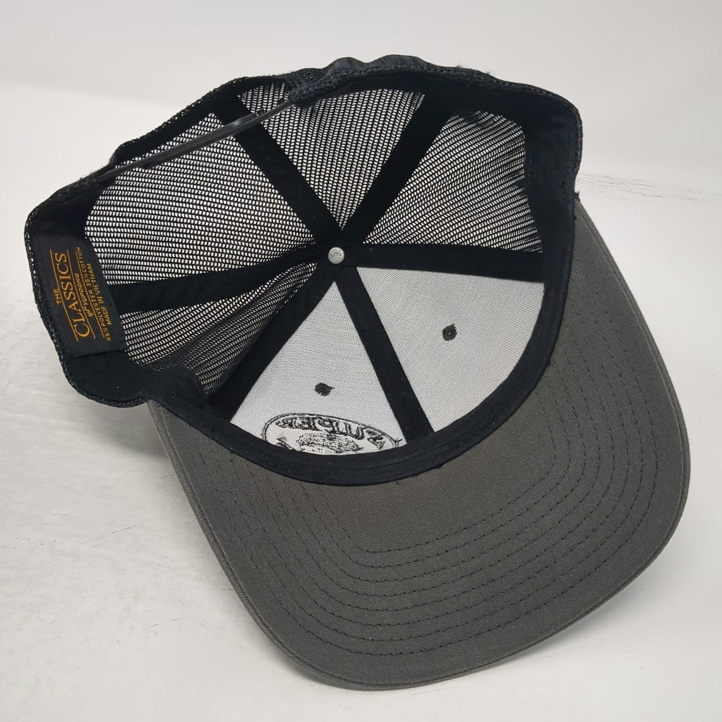 Yupoong Trucker Hat Gray One Size Snapback Super Beef Burger Mesh Patch Logo