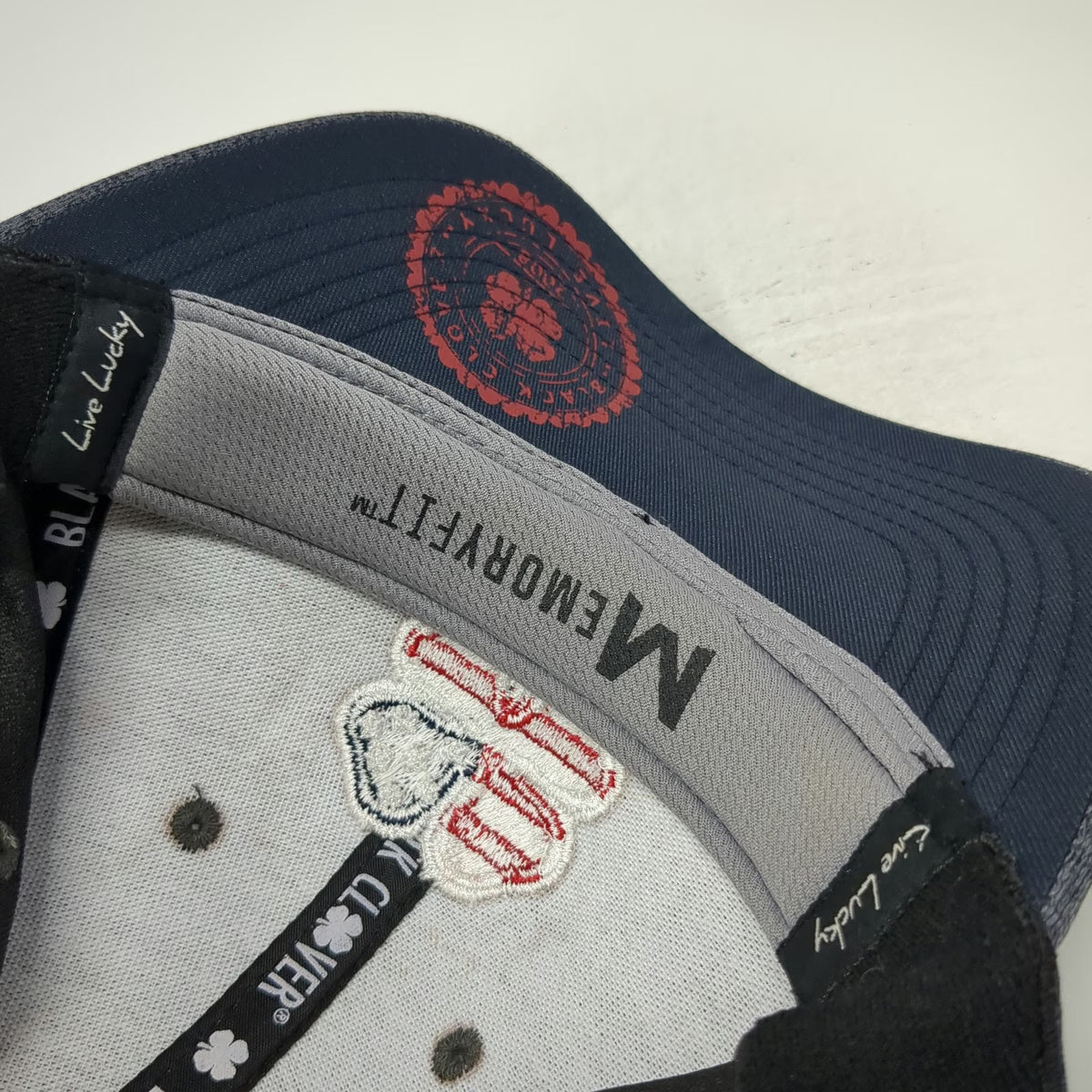 Black Clover Baseball Cap Gray XL Fitted American Flag Clover Live Lucky Hat