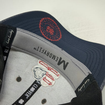 Black Clover Baseball Cap Gray XL Fitted American Flag Clover Live Lucky Hat