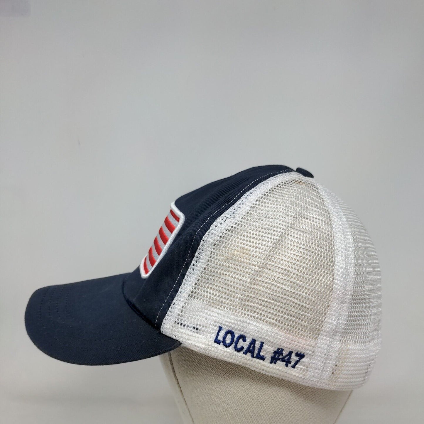 Local #47 Snapback Trucker Hat Blue One Size Embroidered Patriotic Unionwear