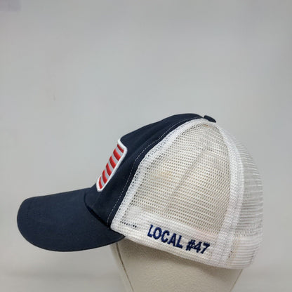 Local #47 Snapback Trucker Hat Blue One Size Embroidered Patriotic Unionwear