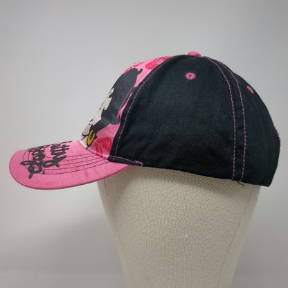 Betty Boop 5 Panel Pink Black One Size Hat Satin Graphic Snapback Kisses