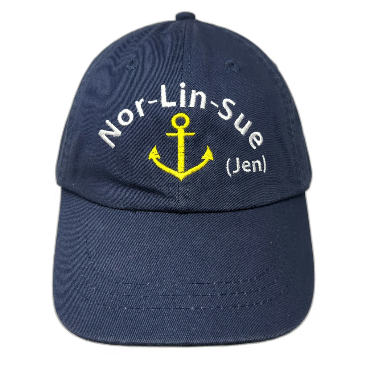 Adams Baseball Cap Blue One Size Nor-Lin-Sue Jen Anchor Leather Strapback Hat